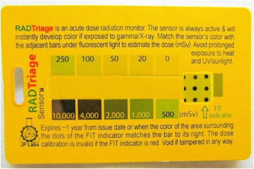 RADTriage  Radiation Detector  Dosimeter  for Dirty Bomb or Nuclear Accident