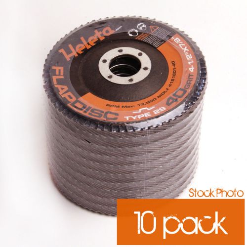 10pk flap discs 4.5&#034; x 7/8&#034; -40 grit (a/o-type27) for sale