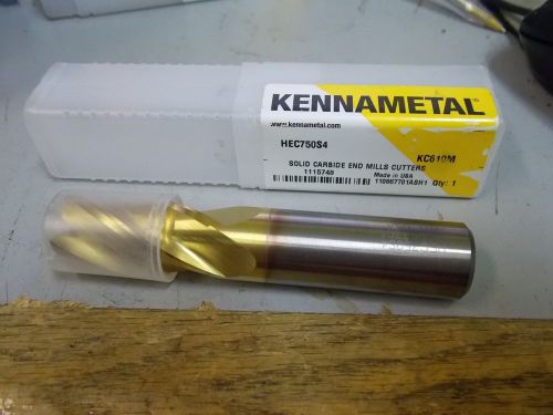 kennametal HEC750S4  KC610M solid carbide end mill NEW