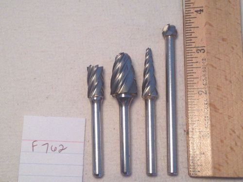 4 NEW 6 MM SHANK CARBIDE BURRS FOR CUTTING ALUMINUM. METRIC. MADE IN USA  {F762}