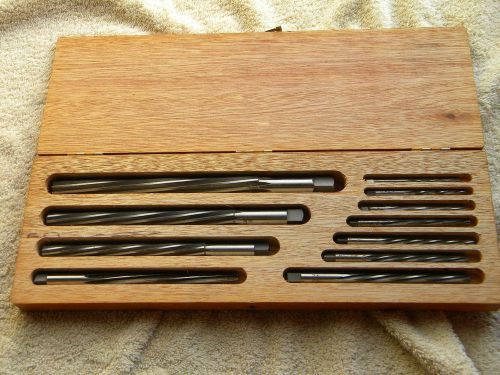 Boxed Set of REAMERS left hand spiral flute H.S. taper pin reamers  0-10