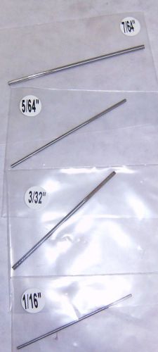 Set of four 1/16&#034;, 5/64&#034;, 3/32&#034;, &amp; 7/64&#034; hss chucking reamers for sale