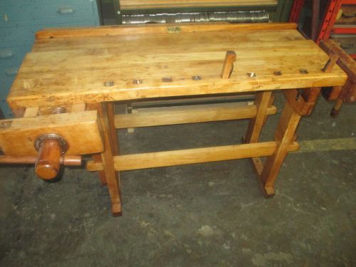 Antique hammacher schlemmer &amp; co. woodworker&#039;s bench circa 1900s -refinished for sale
