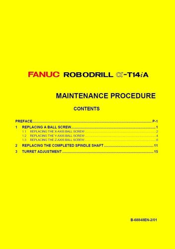 FANUC ROBODRILL a-T14iA Part Replacement Guide