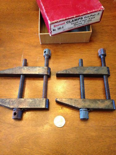 Pair of starrett no. 161-e 5&#034;  machinist parallel clamps with original box for sale