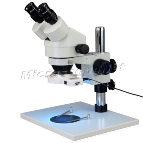 OMAX 7X-45X Zoom Binocular Stereo Microscope+Bright Shadowless 56 LED Ring Light