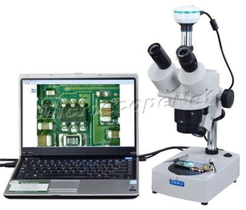 10X-20X-30X-60X Stereo Trinocular Microscope Dual Lights with 2MP Digital Camera