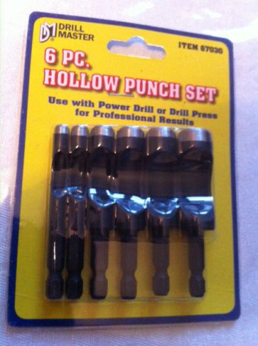 NEW 6 piece PROFESSIONAL HOLLOW PUNCH Set  by DRILL MASTER ITEM 67030