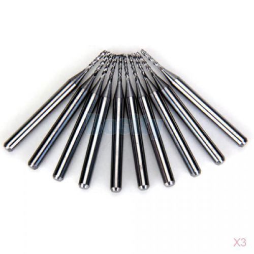 3x 10 x 1.2mm/0.05&#034; micro carbide pcb cnc route drill bits for sale