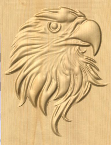 Mach 3 toolpath Gcode 3d art relief for cnc router  1/8 or 3mm bit cartoon eagle