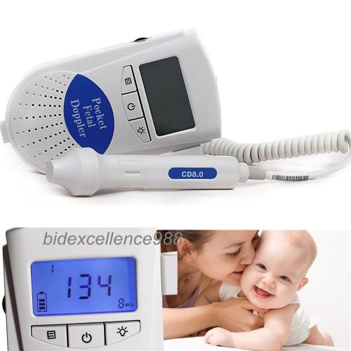 Promotion fetal doppler 8mhz with lcd display built-in rechargeable battery for sale