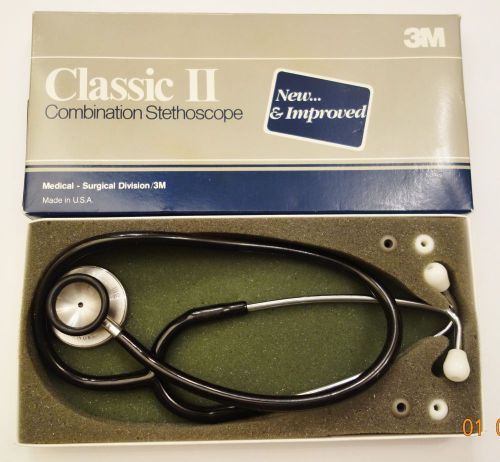 Vtg 1986 3m littman 28” classic ii se black stethoscope model 2201 vgc !!! for sale