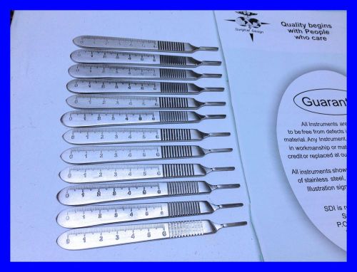 12 BP Scalpel Handle WITH SCALES Surgical Dental Veterinary   Stainless Steel