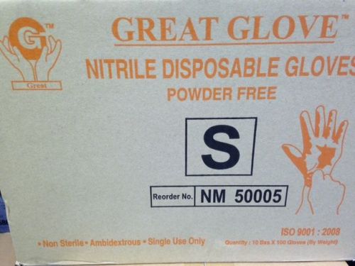 Nitrile PF Gloves, Size Small, 1000 pcs