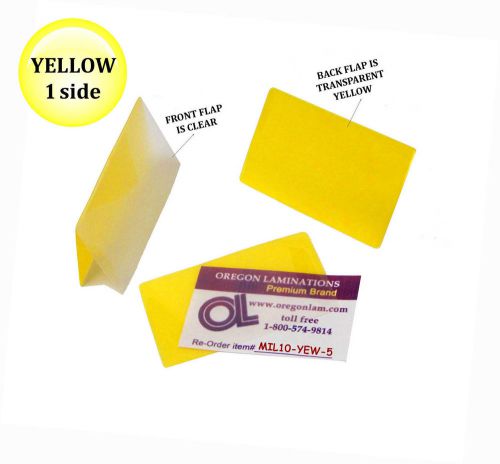 Qty 500 yellow/clear military card laminating pouches 2-5/8 x 3-7/8 lam-it-all for sale