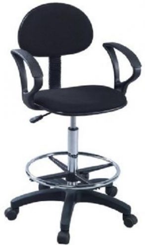 Martin Deluxe Black Stiletto Drafting Height Chair with Arms