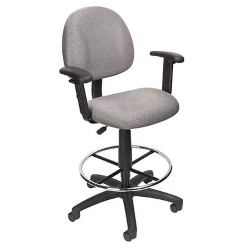 Boss Drafting Stool with Arms (Grey)