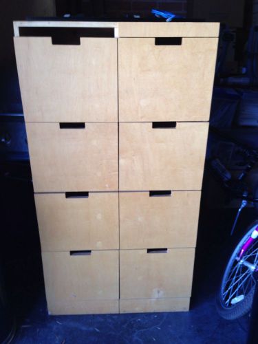 Large Custom Made 8 Drawer File Cabinet In Maple Faced Laminate 57&#034;x30&#034;