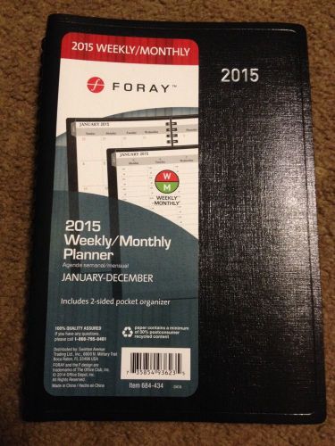 2015 brand new weekly/monthly planner &#034;foray&#034; jan-dec for sale