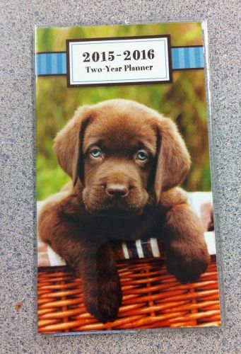 2015-2016 Dog  2 Two Year Planner Pocket Purse Calendar  NEW