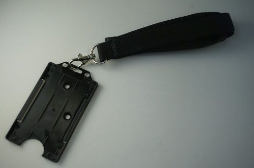 Black Vertical Card Holder with Matching Lanyard - FREE SHIPPING
