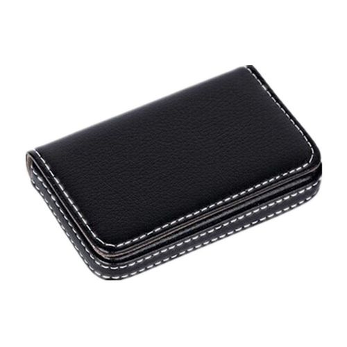 PU Leather Pocket Business Name Credit ID Card Case Box Holder HOT Black