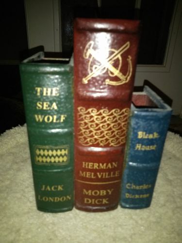 Fake Book Desk Organizer-Moby Dick, Bleak House and The Sea Wolf