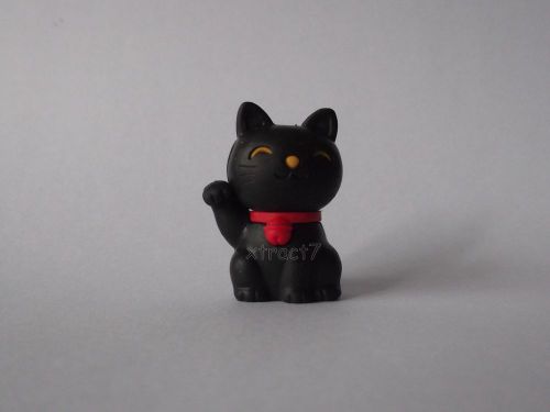 Iwako Cute Kawaii Japanese Fortune Wealth Cat Black Gold Eraser Made in Japan