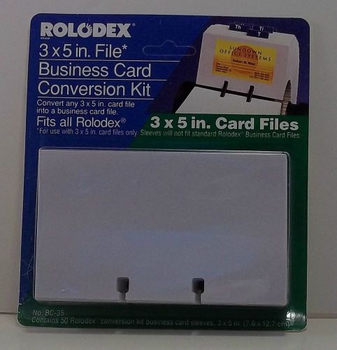 ROLODEX  3 X 5 Business CARD Conversion Kit Sleeves for 3 x 5 Rolodex # BC-35