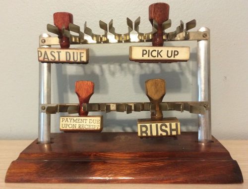 Vintage Atlas Stamp Rack/Stamps PAST DUE/PICK UP/RUSH/PAYMENT DUE UPON RECEIPT