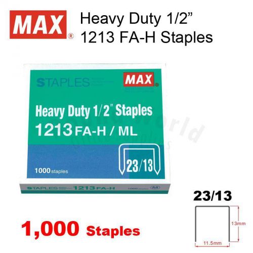 MAX Heavy Duty Stapler 1/2&#034; Staples 1213FA-H (23/13)