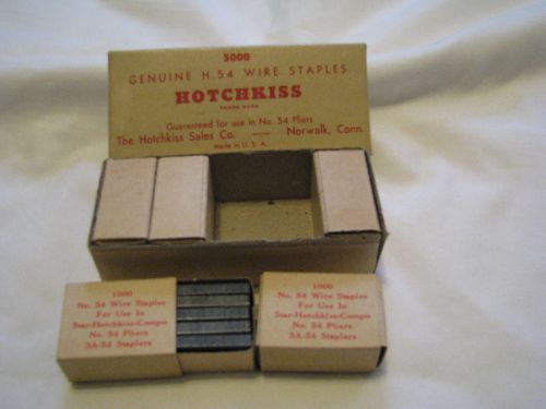 BOX OF 5000 GENUINE HOTCHKISS WIRE STAPLES FOR 54 PLIERS STAPLER IN BOX