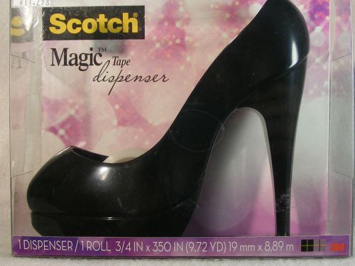 NEW Scotch Magic Tape Dispenser BLACK Stilleto High Heel Shoe black