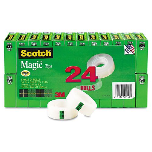 Scotch 810 Magic Tape 3/4&#034;x1,000&#034; 24 Rolls - Brand New Item