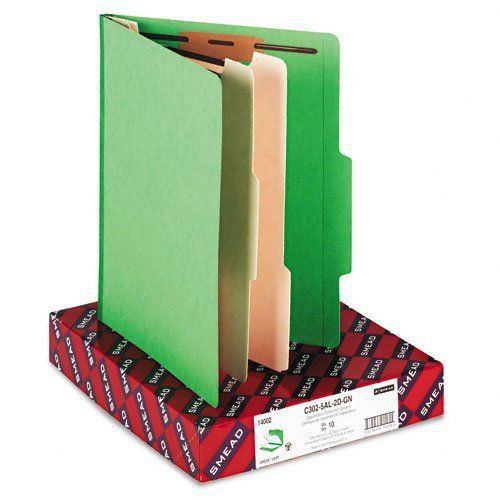 Smead 14002 green classification file folders - letter - 8.50&#034; width x 11&#034; for sale