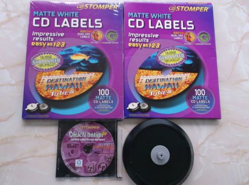 Stomper CD DVD White Matte Labels 180 Count W/ Click&#039;N Design 3d label software