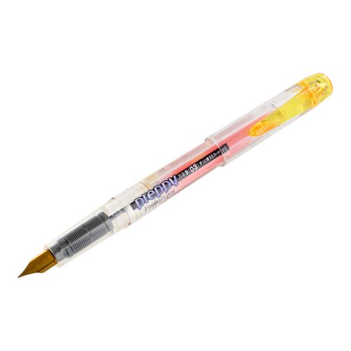 Platinum Preppy Fountain Pen, Fine Point, Clear/Yellow Barrel, Yellow Ink (PLAT-