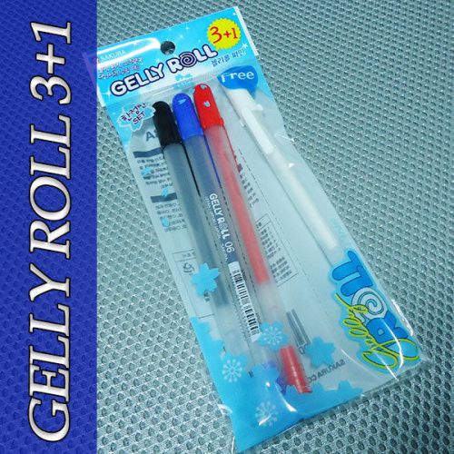 SAKURA Gelly Roll Fine Point Gel Ink Pen 0.6mm 3+1 COLORS Included WHITE