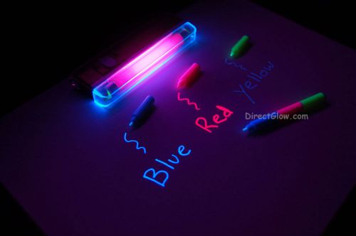 Invisible tricolor uv ink markers &amp; blacklight combo for sale