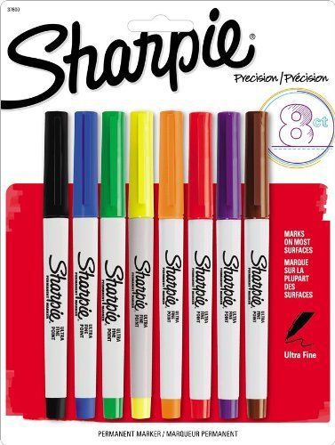 Brand New Sharpie Ultra Fine Point Permanent Markers, 8 Colored Markers 37600PP