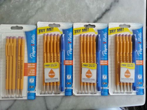 20 Paper Mate SharpWriter Mechanical Pencils &amp;3 pens , 0.7 mm, #2 HB, Yellow