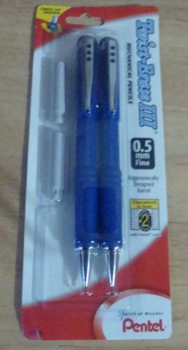 4 PENTEL Twist Erase III Automatic Pencils 0.5mm Blue Barrels