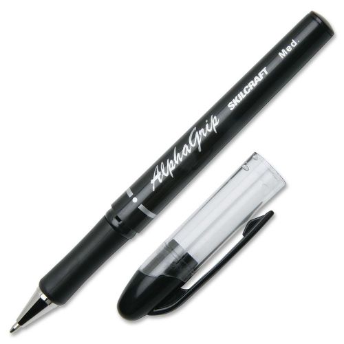 Skilcraft Cushion Grip Transparent Ballpoint Pen - Black Ink - (nsn4244875)