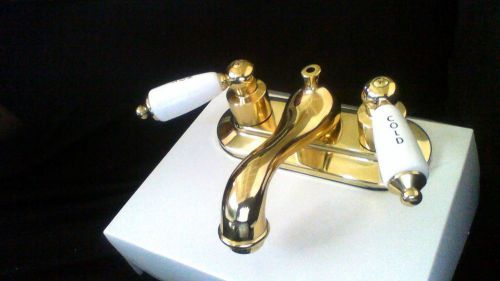 Premier classic ashbury brass bathroom faucet with brass pop-up/ xtra handles for sale