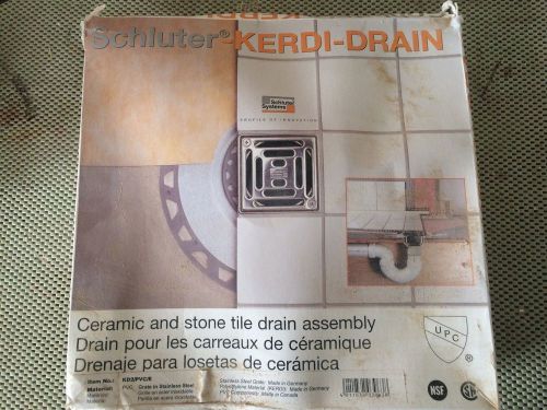 Schluter Kerdi Tile Shower Adaptor Drain Kit 4&#034; Square Grate - ABS- Stainless