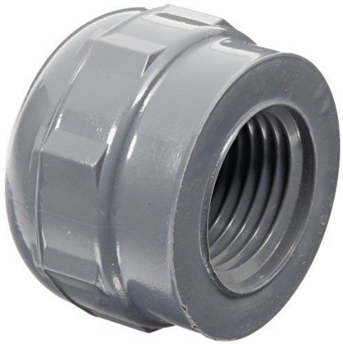 NEW GF Piping Systems PVC Pipe Fitting  Cap  Schedule 80  Gray  1/2&#034; NPT Female