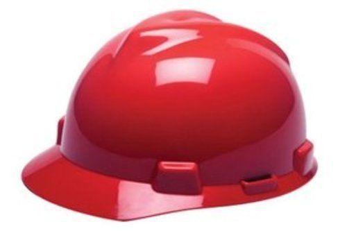 MSA V-Gard Hardhat Cap - Red w/Ratchet