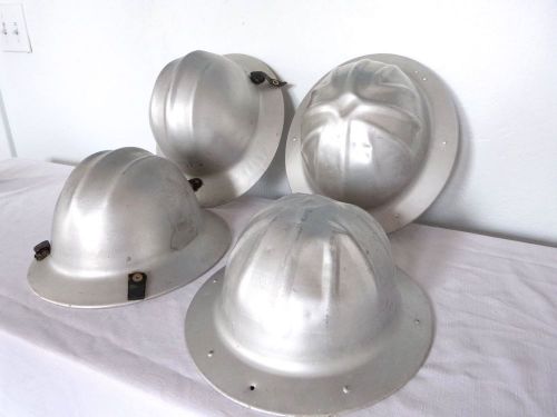 Vtg BF Mcdonald aluminum hard hat helmet lot of 4 usfs