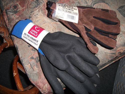 LOT OF 2 NEW**Open Trails Work Gloves 2 Pair Size Large**FREE SHIPPING**