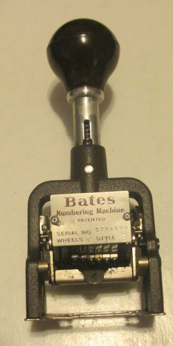 Vintage BATES Numbering Machine Style E, 6 Wheel - Duplicate/Triplicate/Repeat